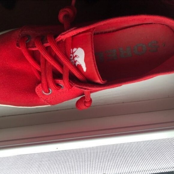 Sorel Red  Canvas Fashion Sneaker Size 7.5 - Picture 6 of 8